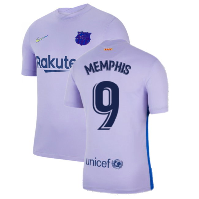 2021-2022 Barcelona Away Shirt (Kids) (MEMPHIS 9)-SoccerKits Hub | Buy Soccer Jerseys Online